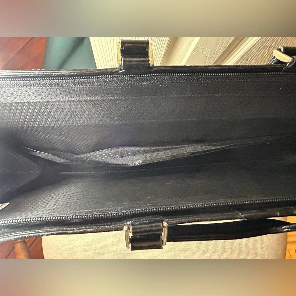 Vintage 1980s Sunco Genuine Eel Skin Briefcase Business Accessories Travel Bag
